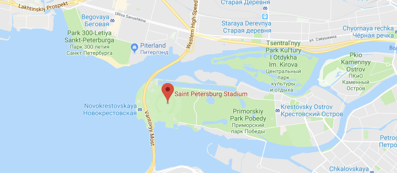 Gazprom Arena on the map