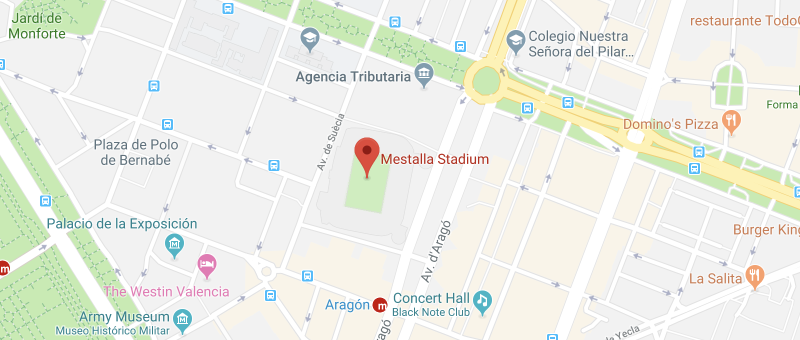 Mestalla Stadium on the map