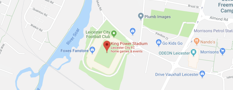 King Power Stadium on the map