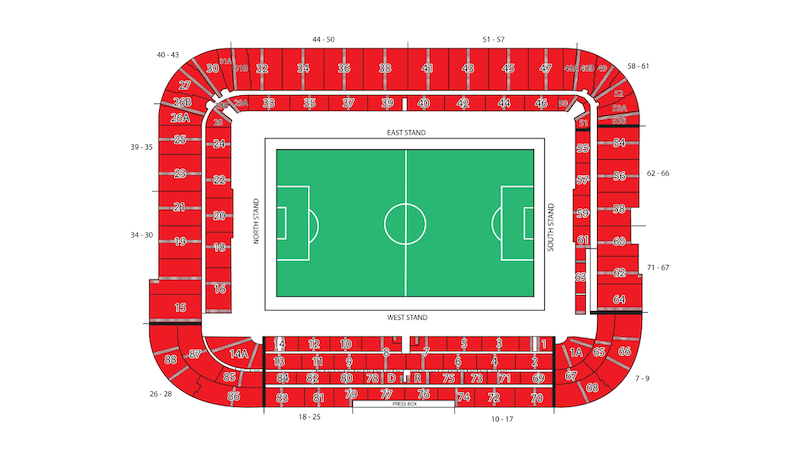 Riverside Stadium seating plan