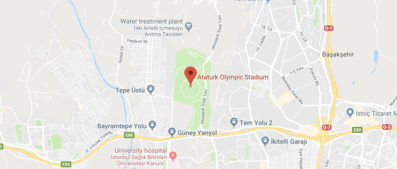 Ataturk Olympic Stadium on the map