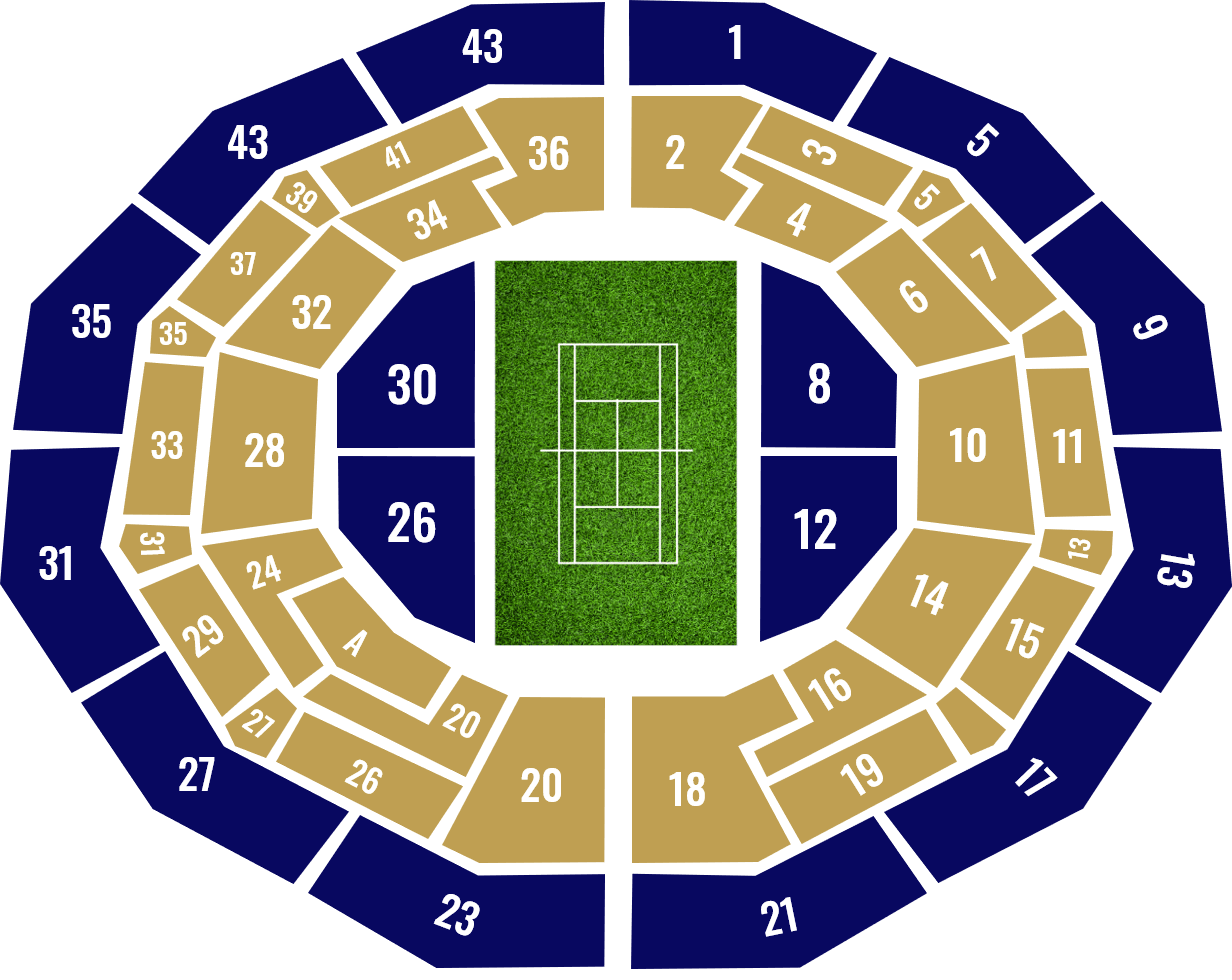 Wimbledon Tennis Club Court One seating plan