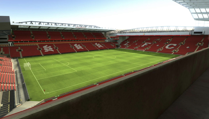 anfield block M1 row 45 seat 25 view