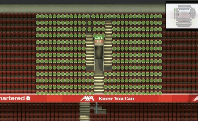 227 section at Anfield Stadium: detailed map and view from my seat