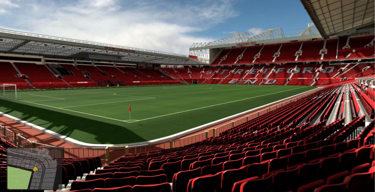 Old Trafford block N1401 row SS seat 290 view