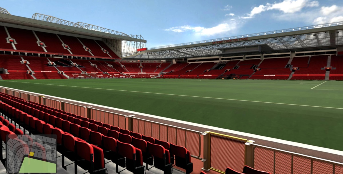 Old Trafford block N1410 row FF seat 72 view