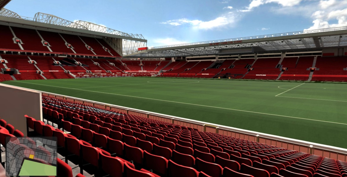 Old Trafford block N1410 row TT seat 62 view