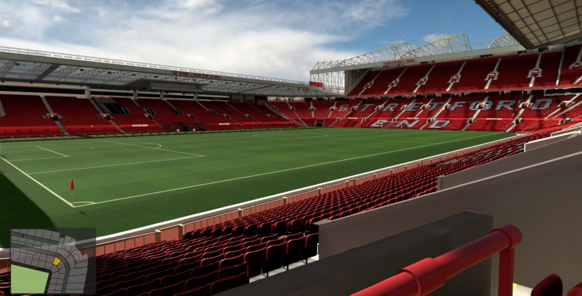 Old Trafford block N2402 row 2 seat 3 view