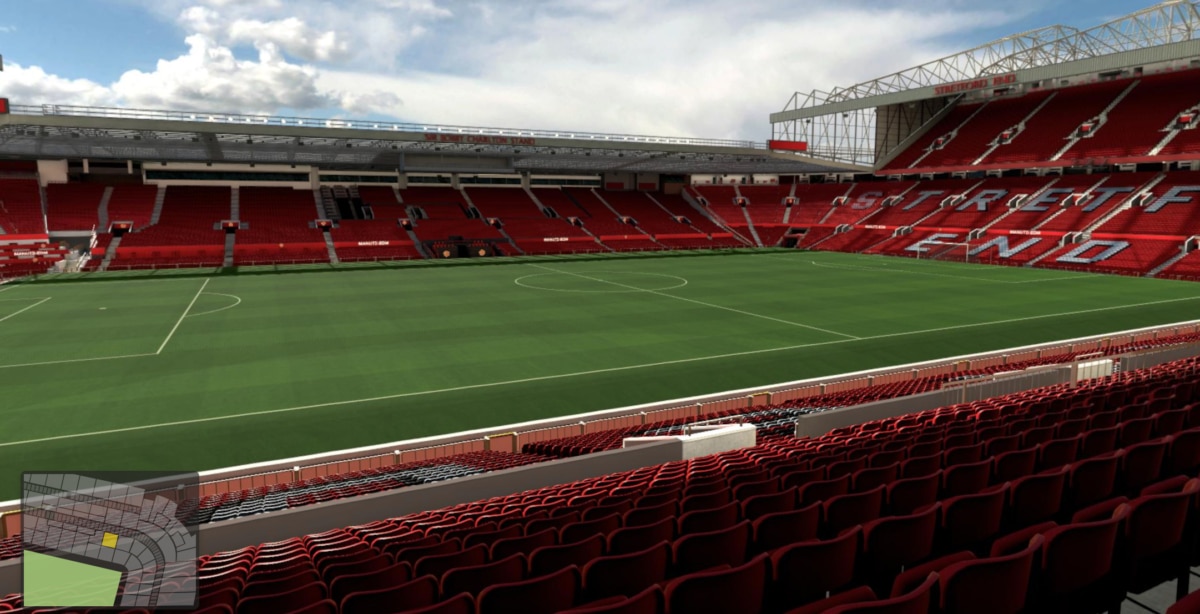 Old Trafford block N2404 row 14 seat 190 view