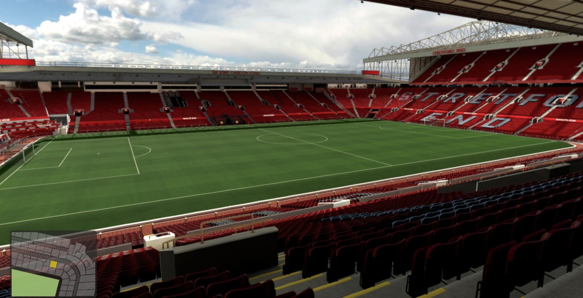 Old Trafford block N2404 row 29 seat 206 view