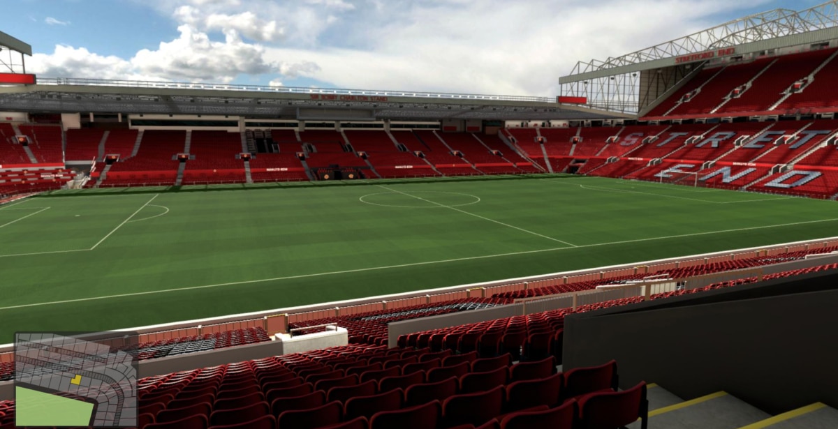 Old Trafford block N2405 row 17 seat 179 view