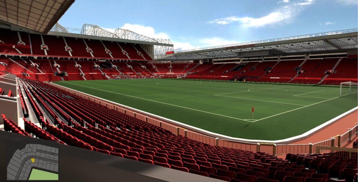 Old Trafford block N2412 row 2 seat 20 view