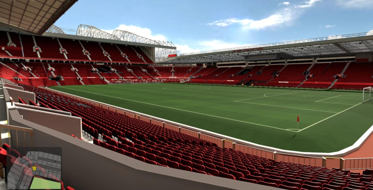 Old Trafford block N2412 row 3 seat 26 view