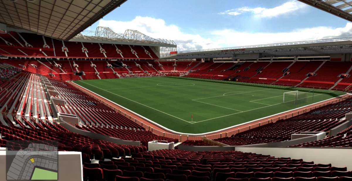 Old Trafford block N2413 row 21 seat 12 view