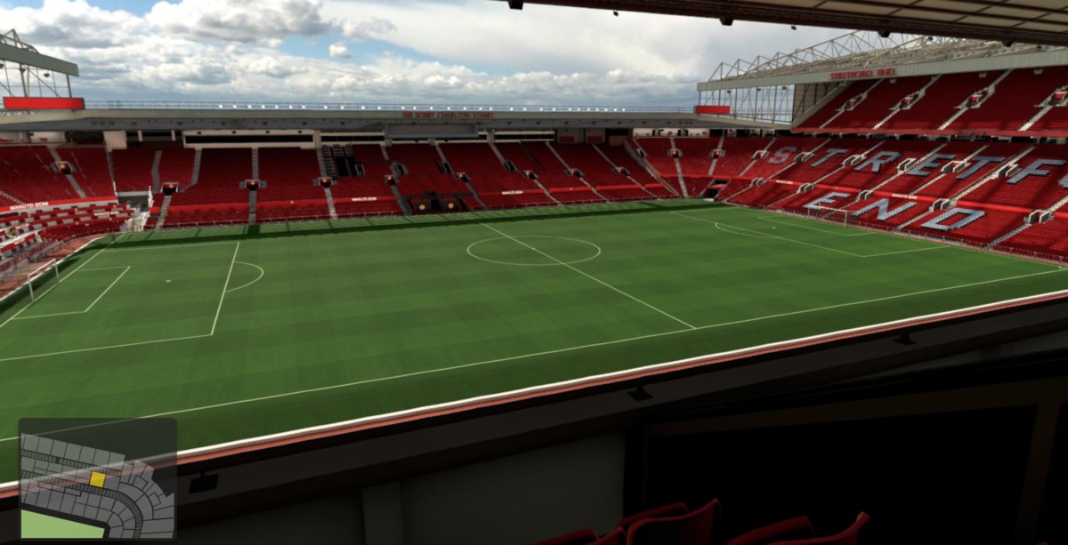 Old Trafford block N3402 row 4 seat 184 view