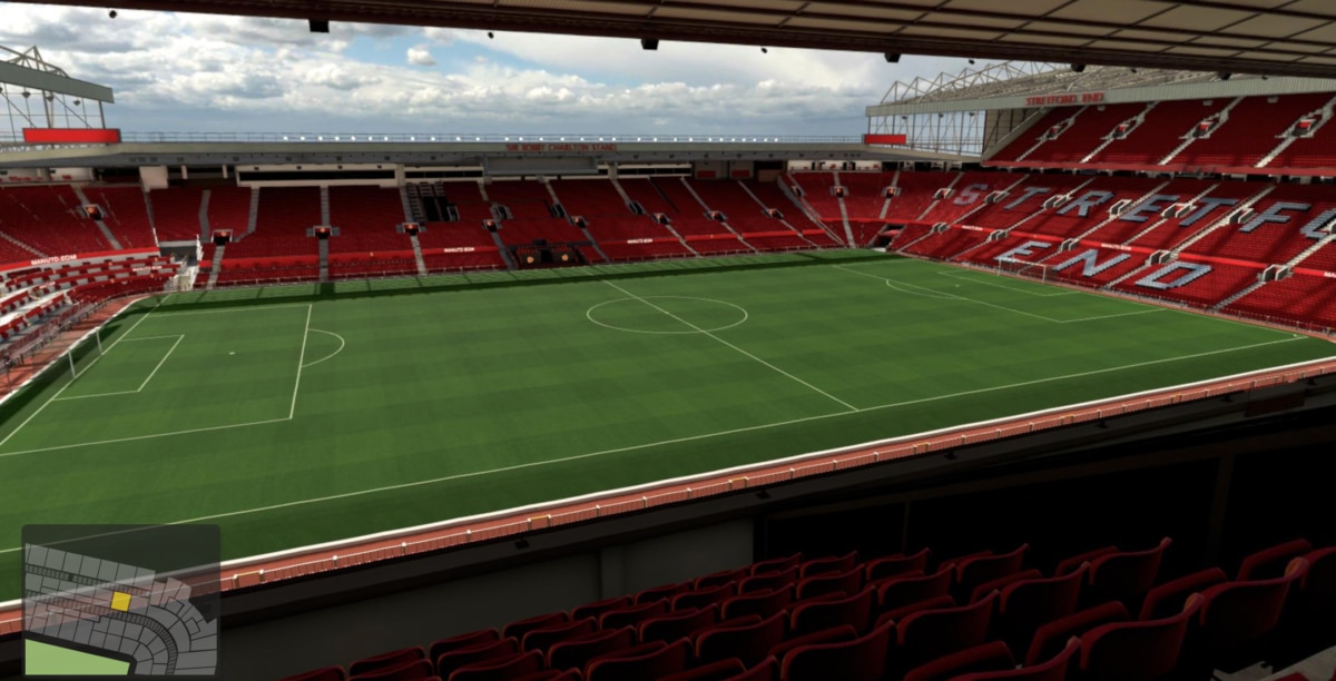 Old Trafford block N3402 row 8 seat 187 view