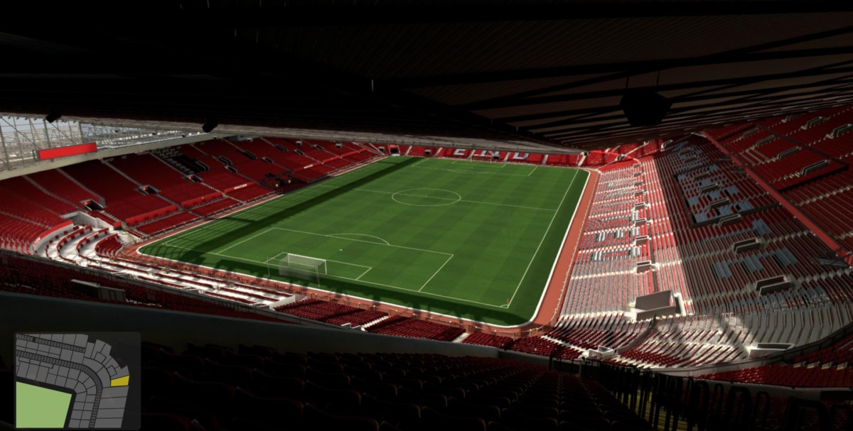 Old Trafford block NE3417 row 41 seat 161 view