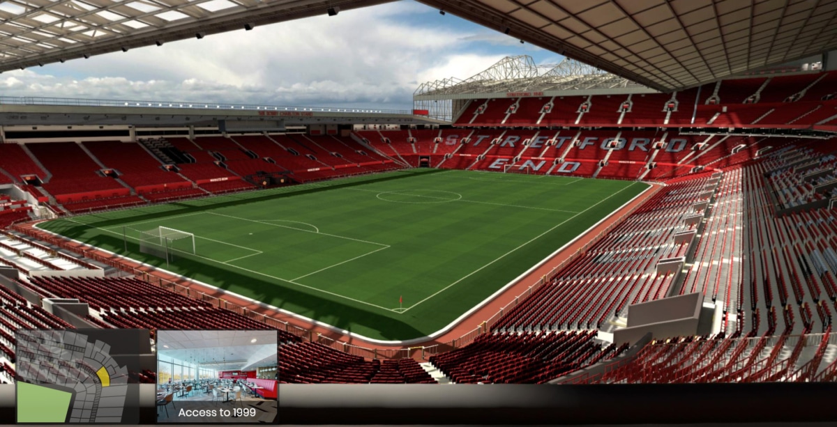 Old Trafford block NE3418 row 1 seat 65 view