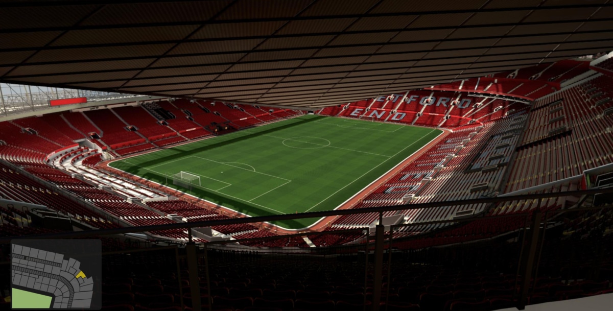 Old Trafford block NE3420 row F seat 9 view