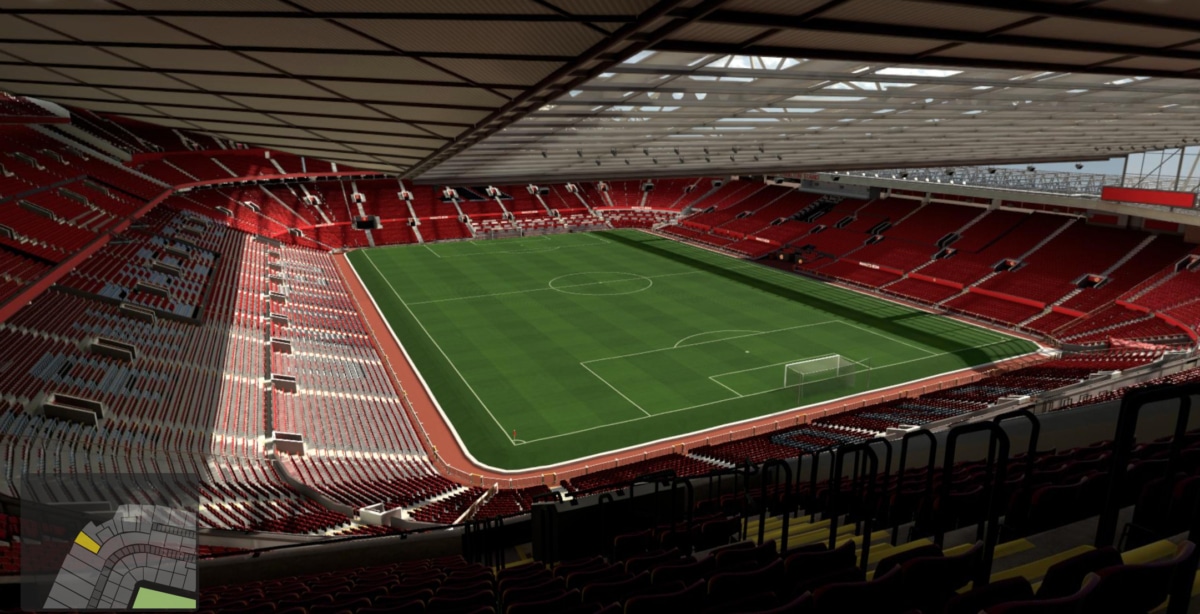 Old Trafford block NW3434 row 29 seat 19 view