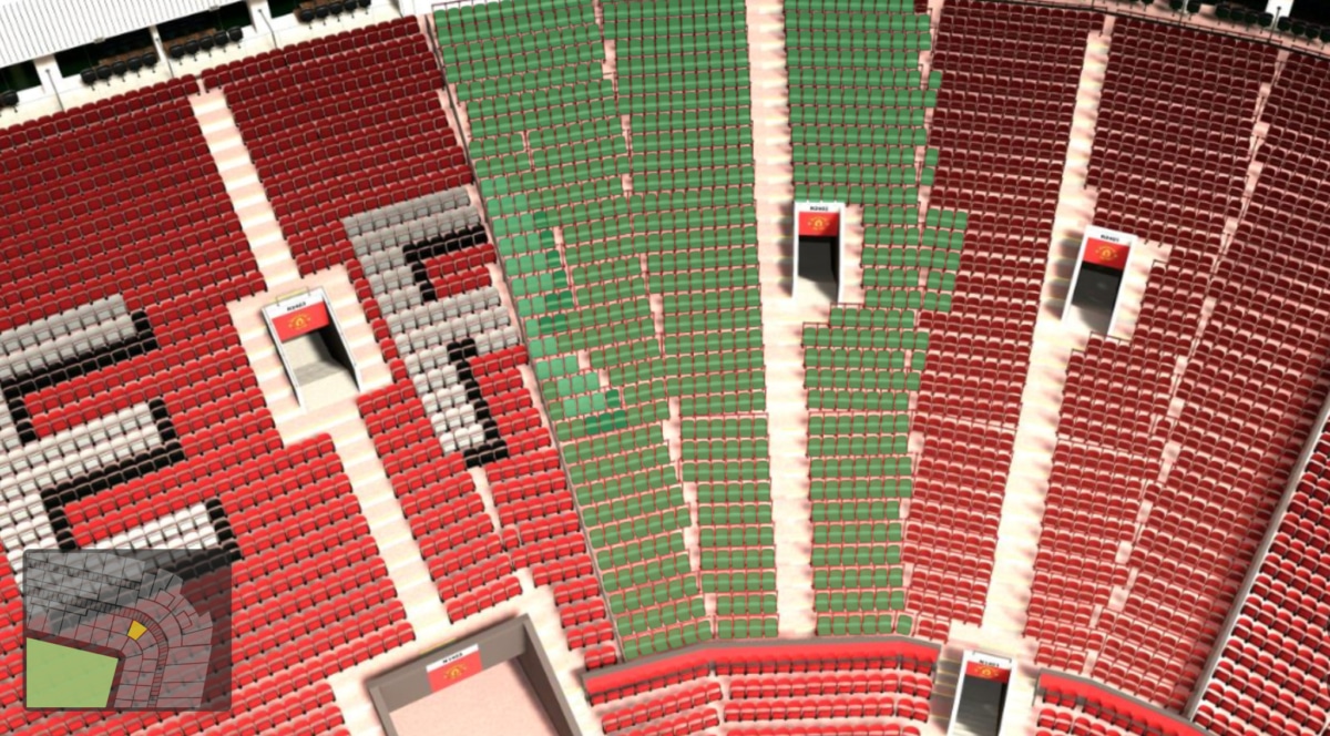 Old Trafford section N2402 seating plan