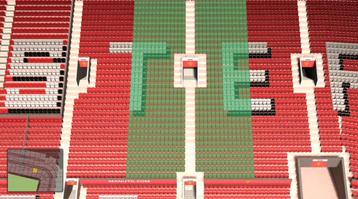 Old Trafford section N2404 seating plan