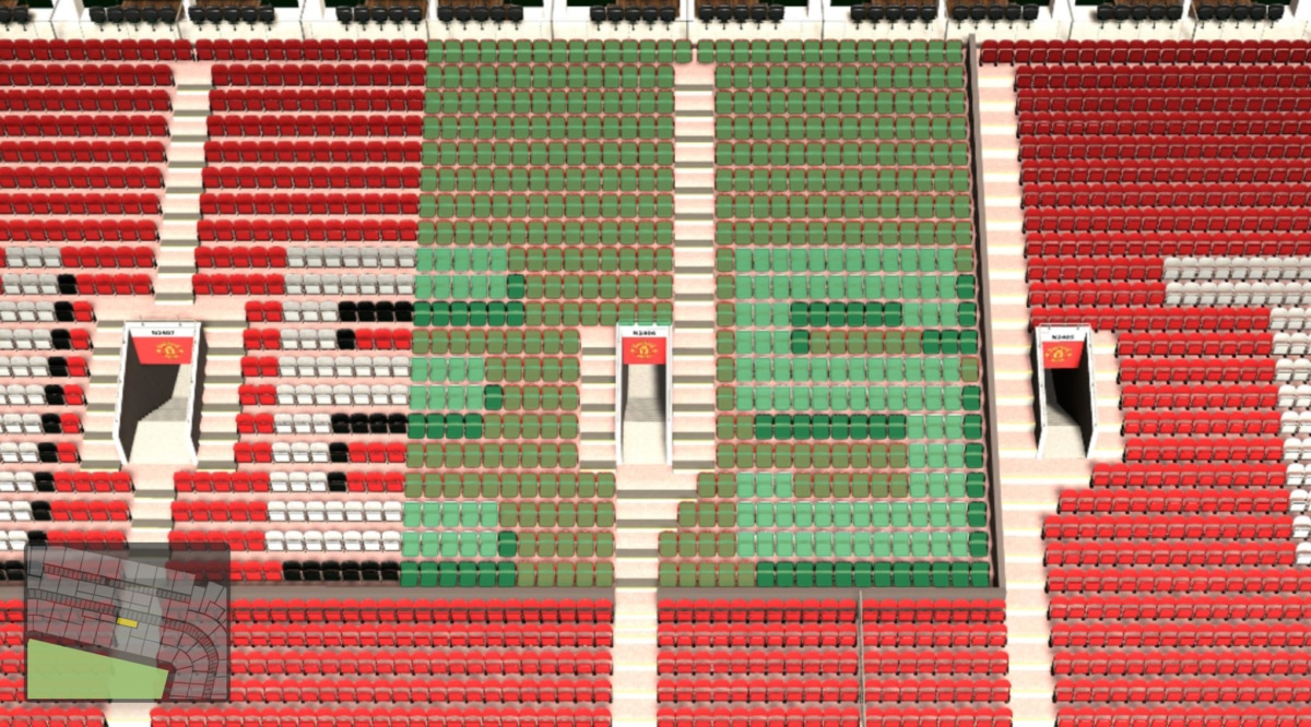 Old Trafford section N2406 seating plan