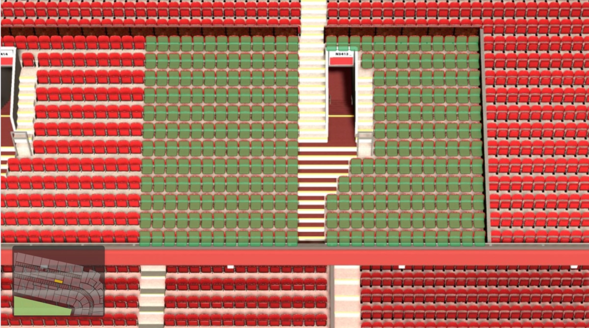 Old Trafford section N3413 seating plan