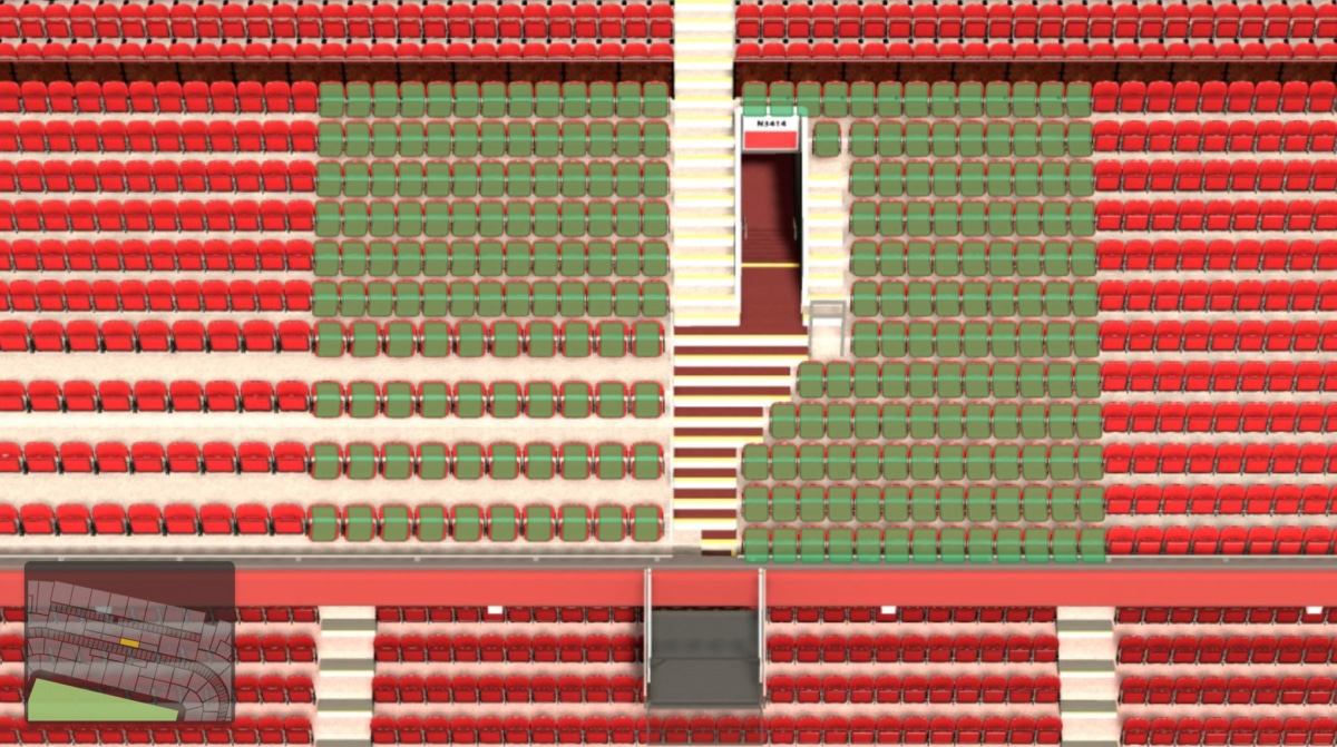 Old Trafford section N3414 seating plan