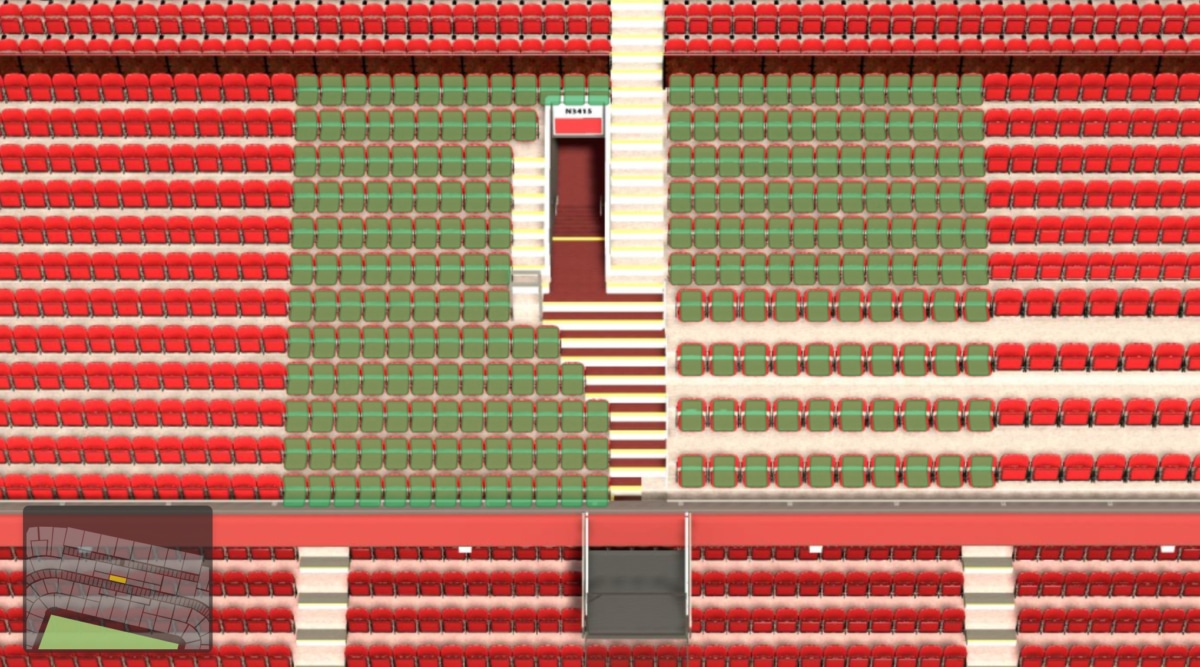 Old Trafford section N3415 seating plan