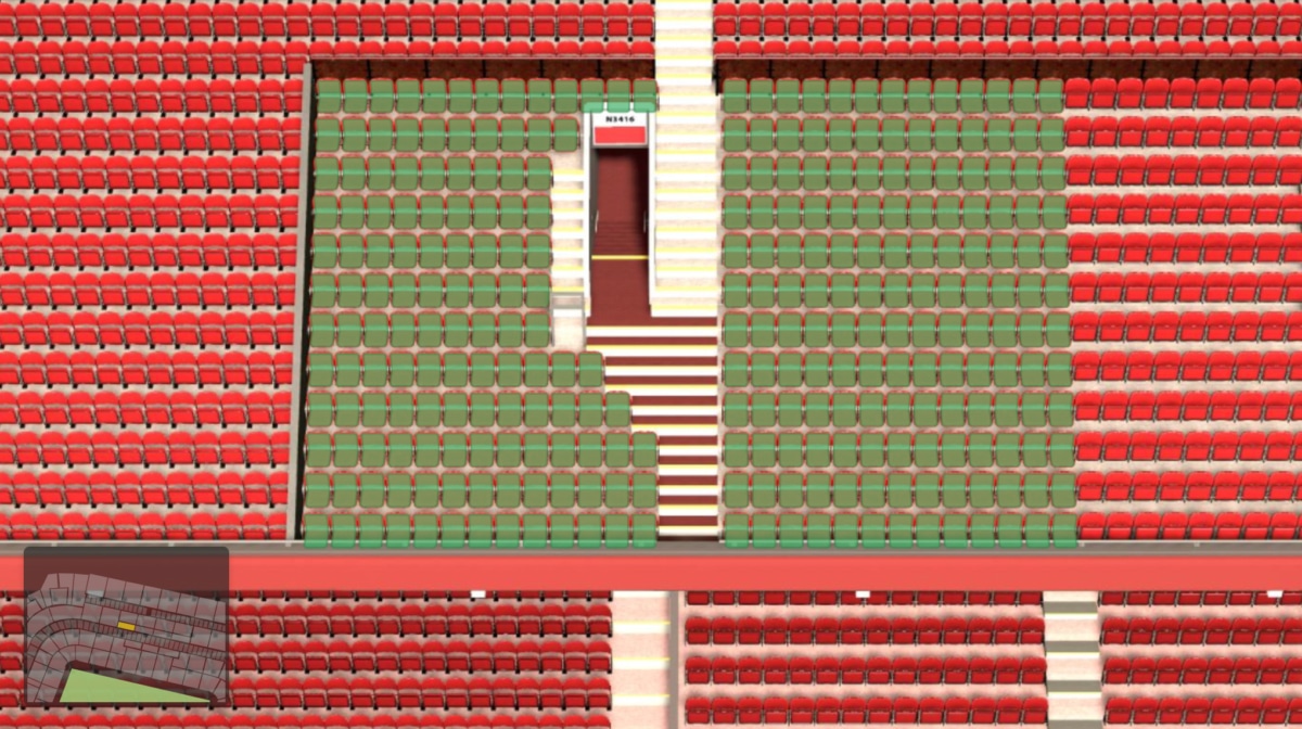 Old Trafford section N3416 seating plan