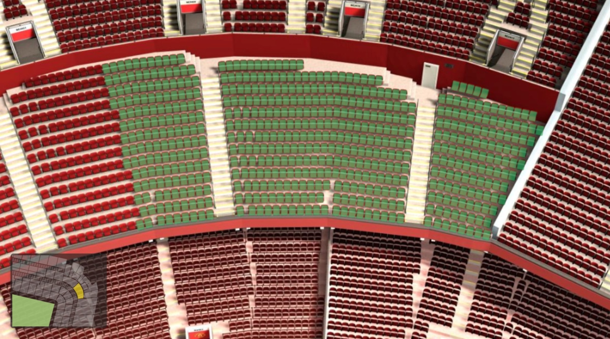 Old Trafford section NE3418 seating plan