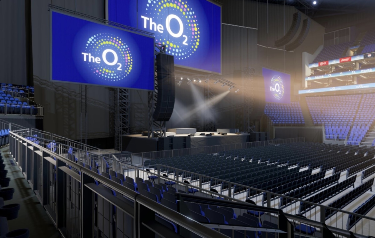 O2 arena block 101 row H seat 44 view