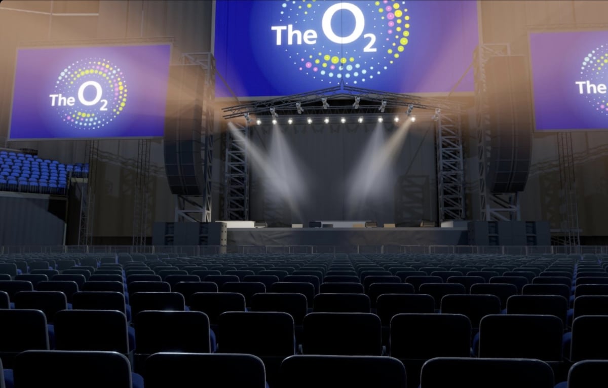 O2 arena block A2 row V seat 27 view