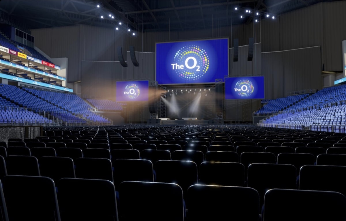 O2 arena block C3 row M seat 45 view