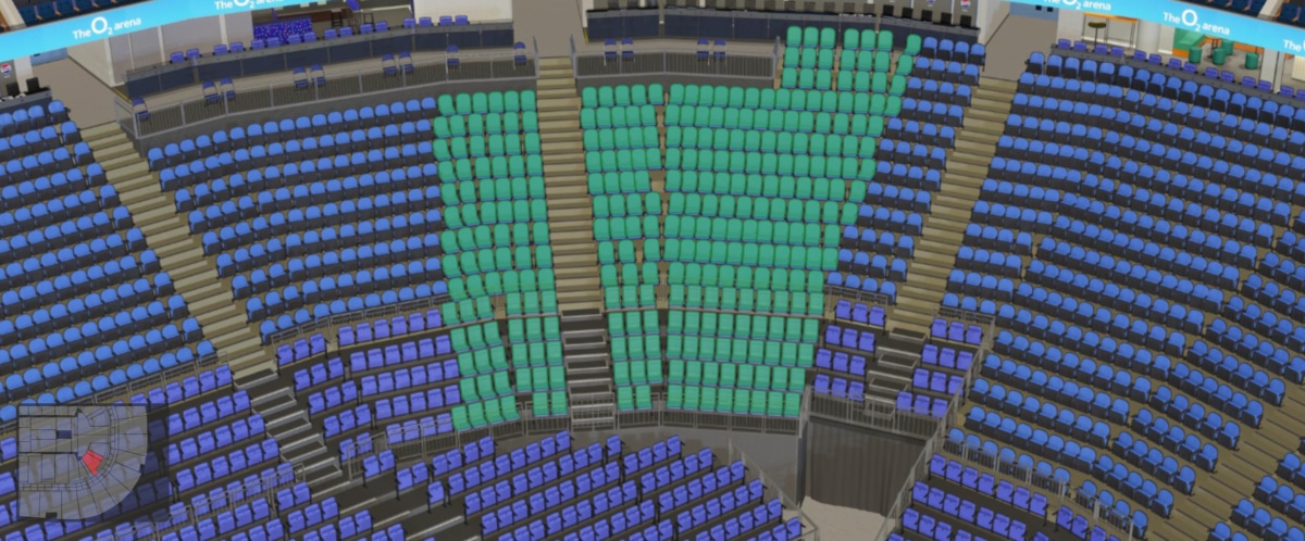 O2 arena section 105 seating plan