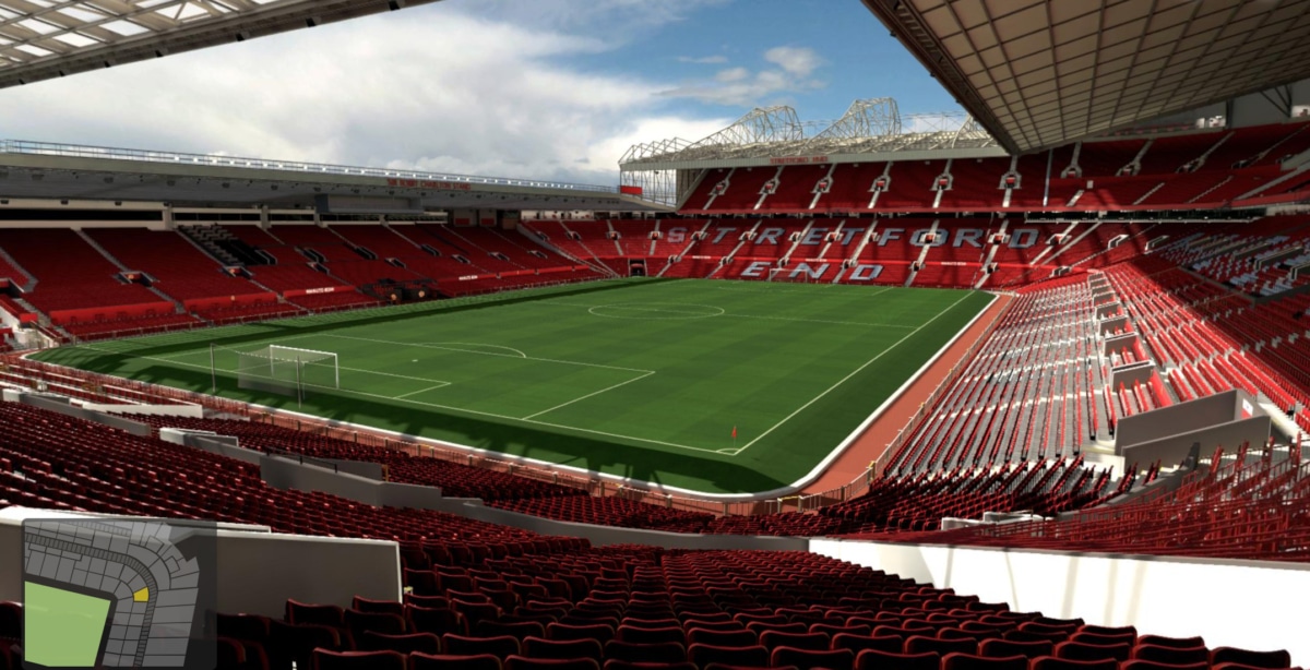 Old Trafford block E239 row 27 seat 12 view