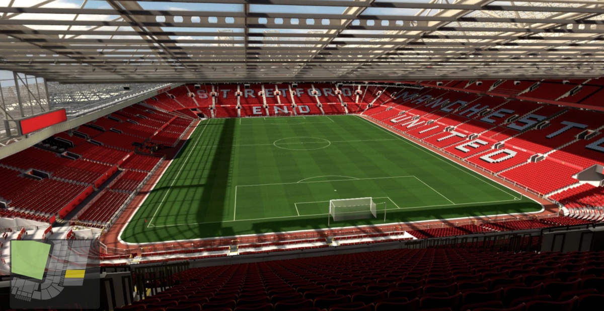 Old Trafford block E332 row 26 seat 127 view