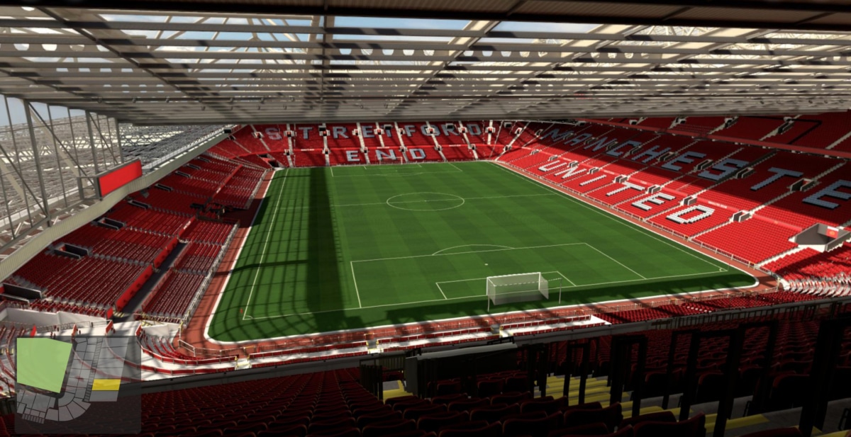 Old Trafford block E332 row 28 seat 141 view