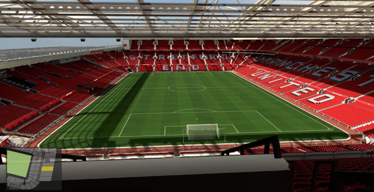 Old Trafford block E333 row 18 seat 105 view