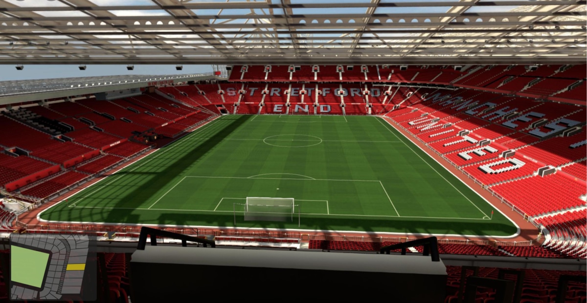 Old Trafford block E334 row 19 seat 75 view