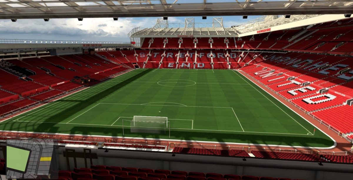 Old Trafford block E334 row 8 seat 68 view