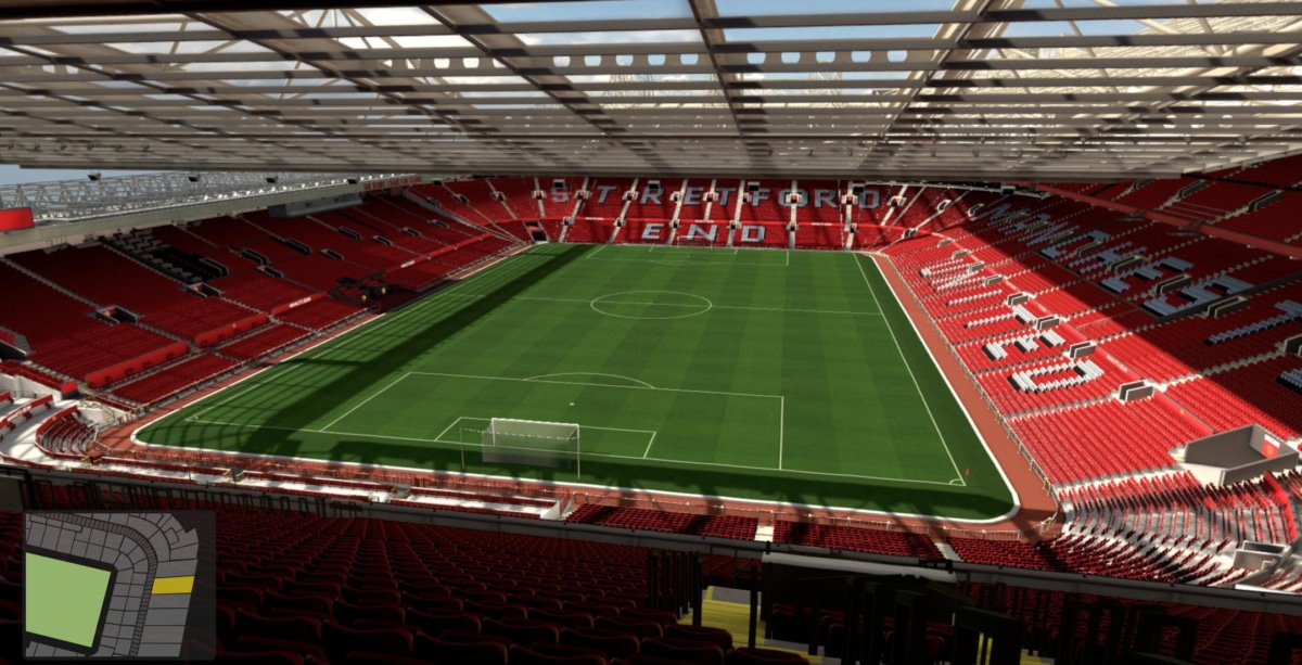 Old Trafford block E335 row 27 seat 47 view