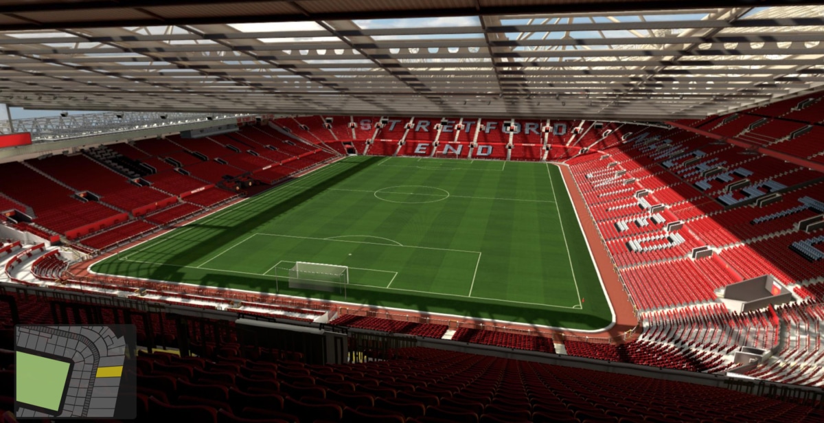 Old Trafford block E335 row 28 seat 35 view