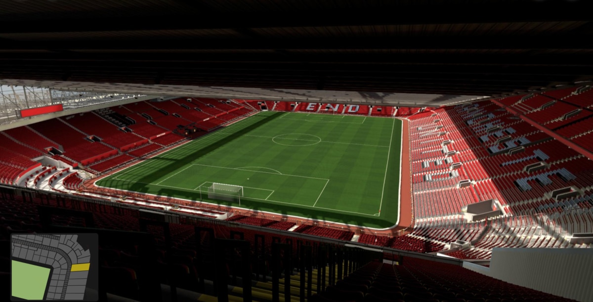 Old Trafford block E336 row 40 seat 13 view