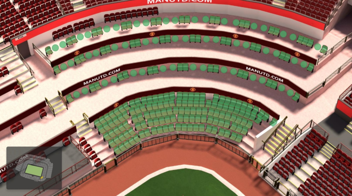 Old Trafford section E132 seating plan