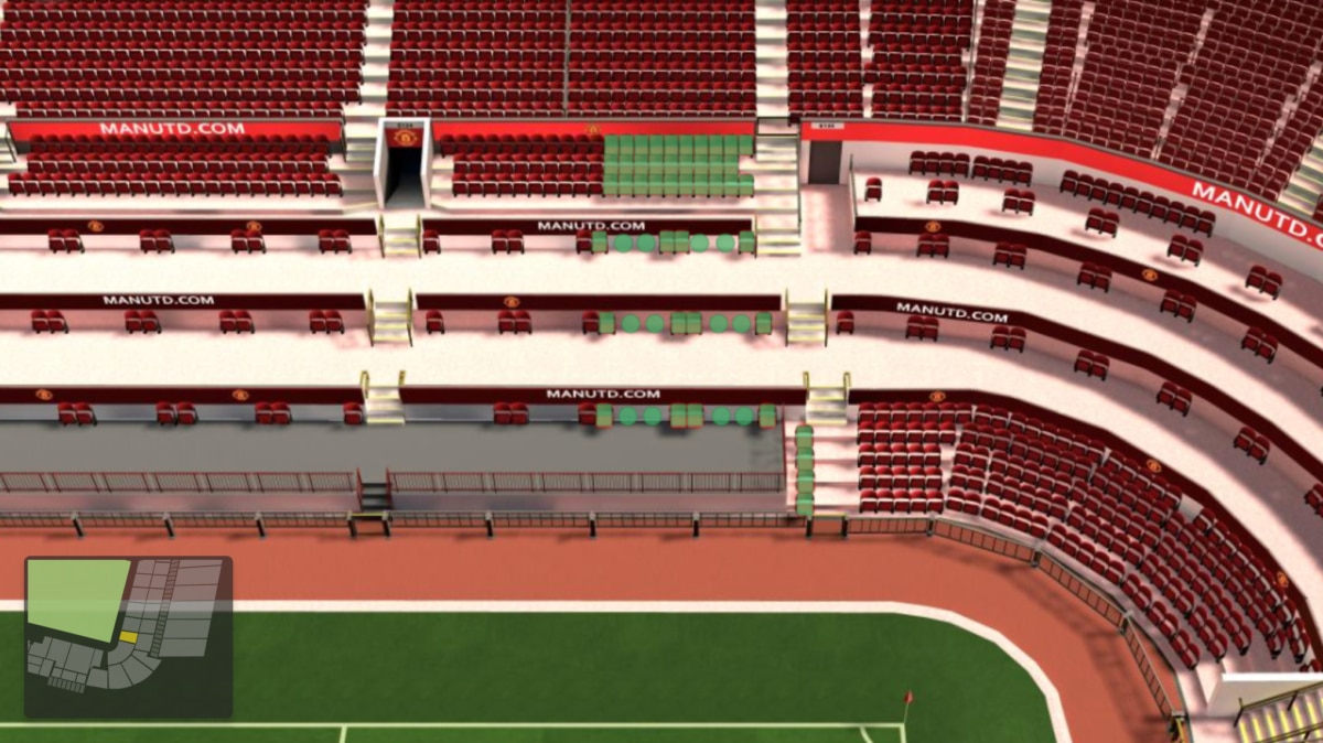 Old Trafford section E133 seating plan