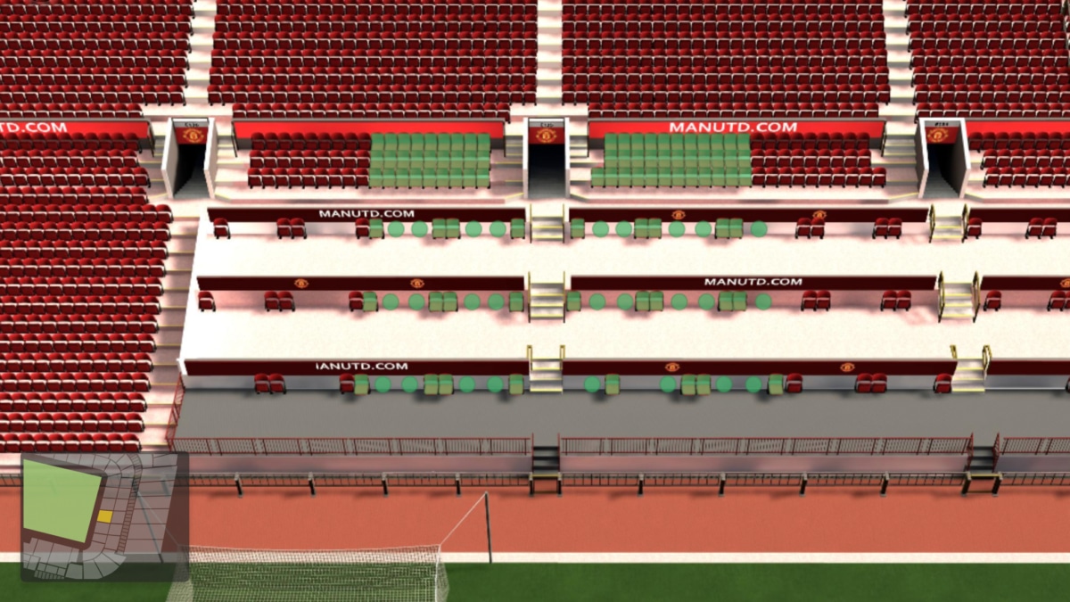 Old Trafford section E135 seating plan