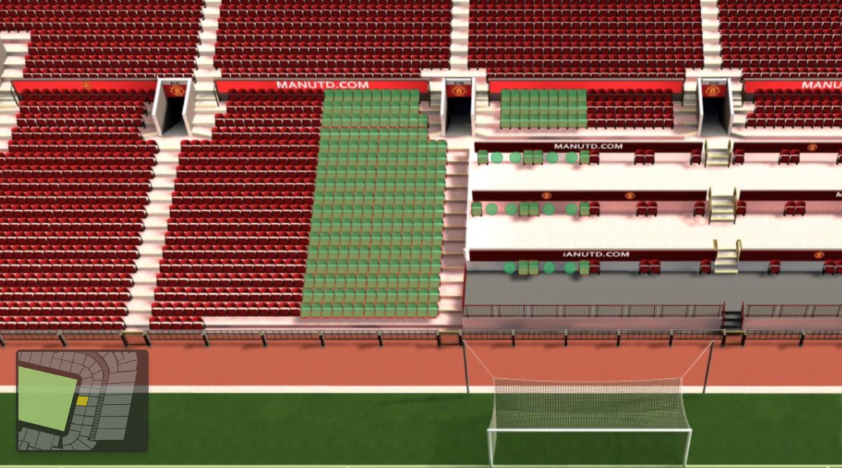 Old Trafford section E136 seating plan