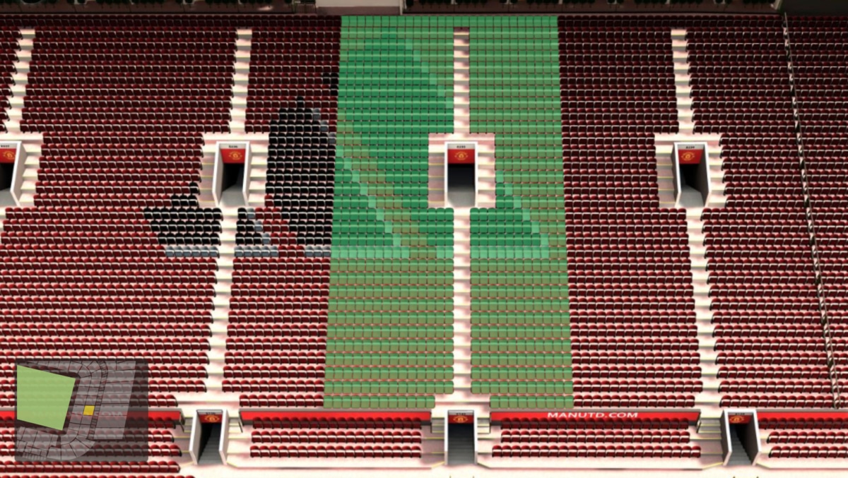 Old Trafford section E235 seating plan